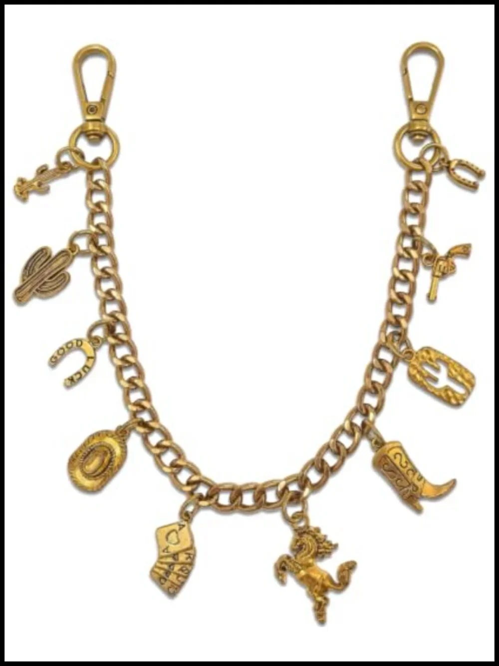 Vintage Gold Bag Charm Keychain - Purse Wallet Chain Accessory